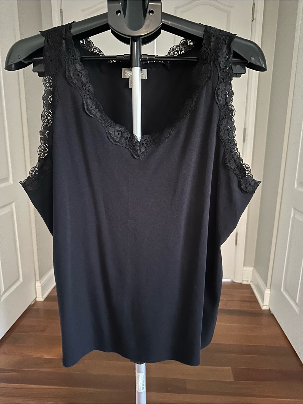 Style & Co. Black Lace-Trim V-Neck Camisole